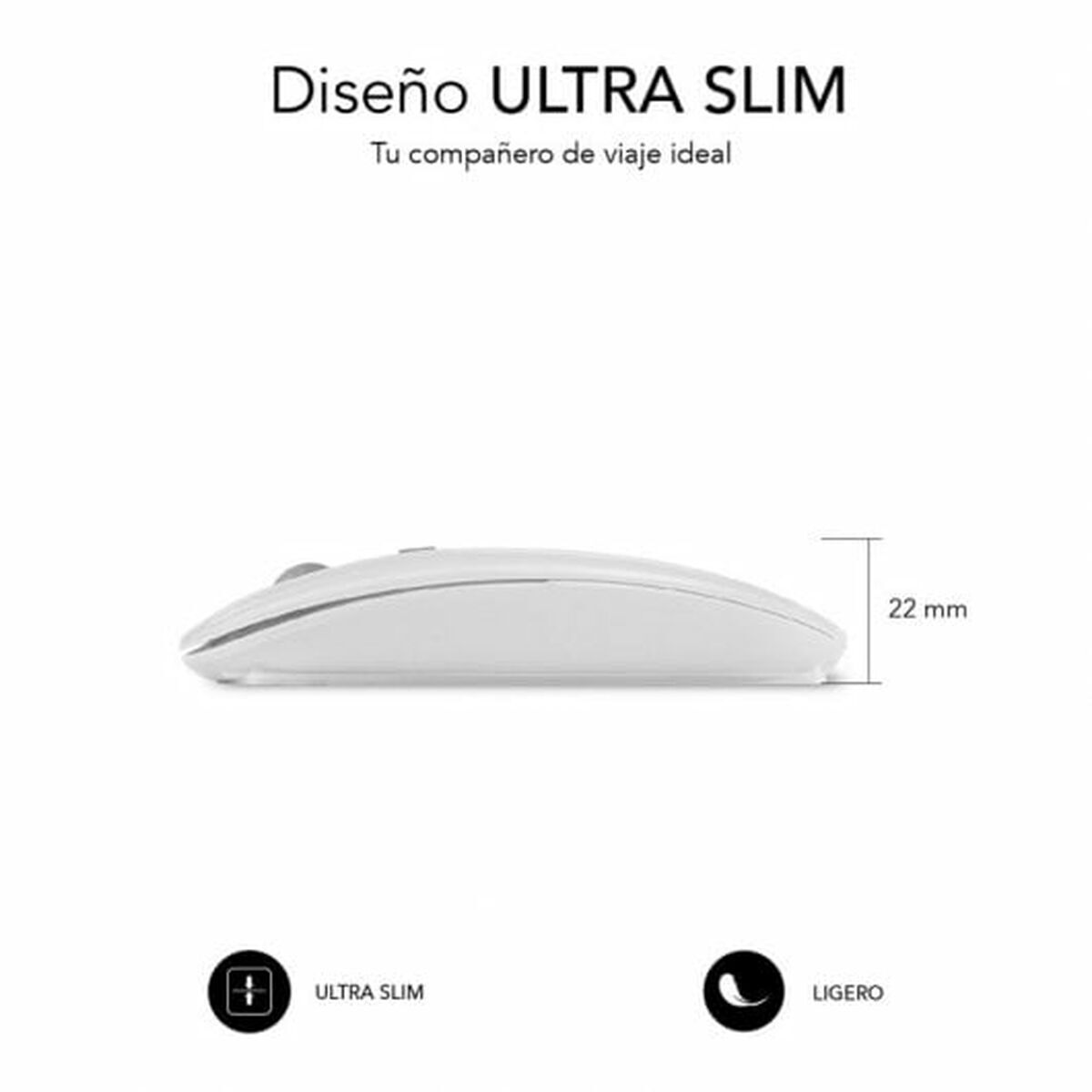 Picture of Wireless Bluetooth Mouse Subblim SUBMO-DFLAT21 White 1600 dpi