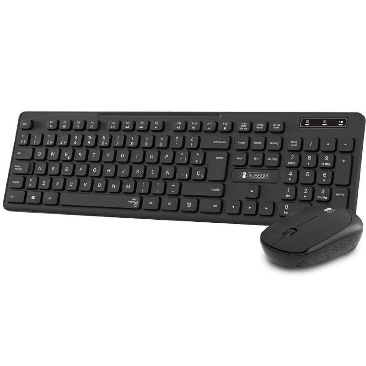Picture of Keyboard and Wireless Mouse Subblim SUBKBC-CSSW10 Black Spanish Qwerty QWERTY