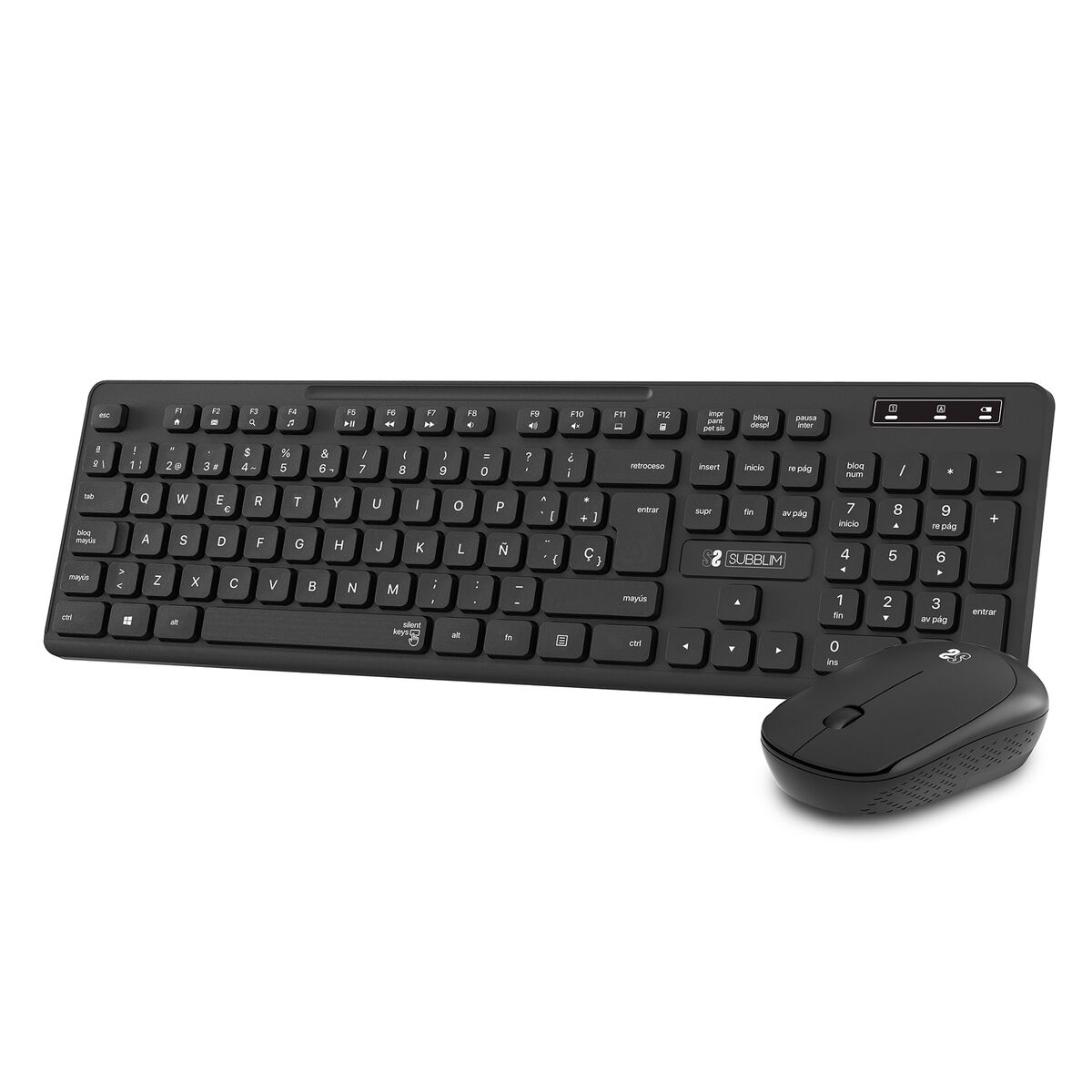 Picture of Keyboard and Wireless Mouse Subblim SUBKBC-CSSW10 Black Spanish Qwerty QWERTY