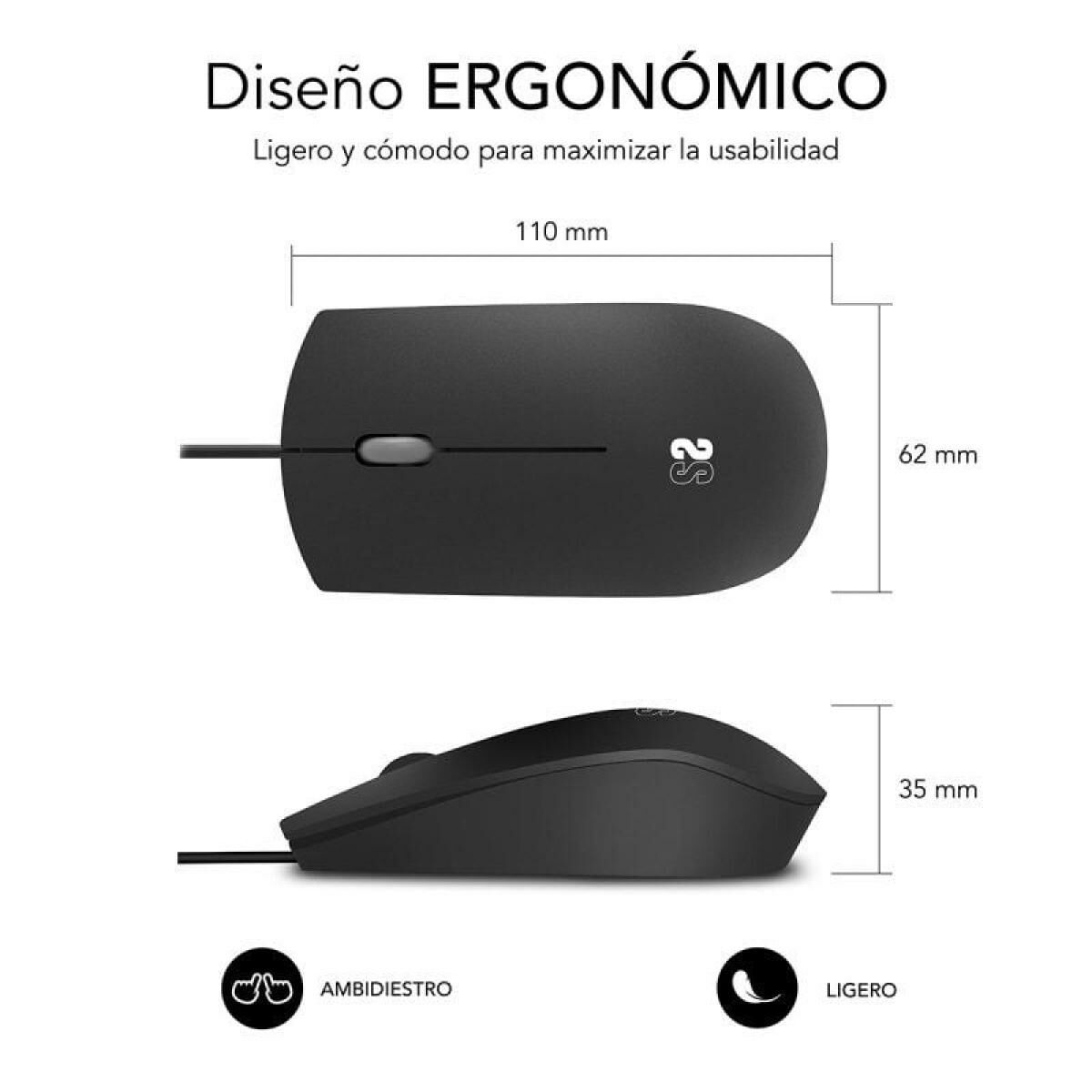 Picture of Mouse Subblim BUSINESS 1200 DPI Black