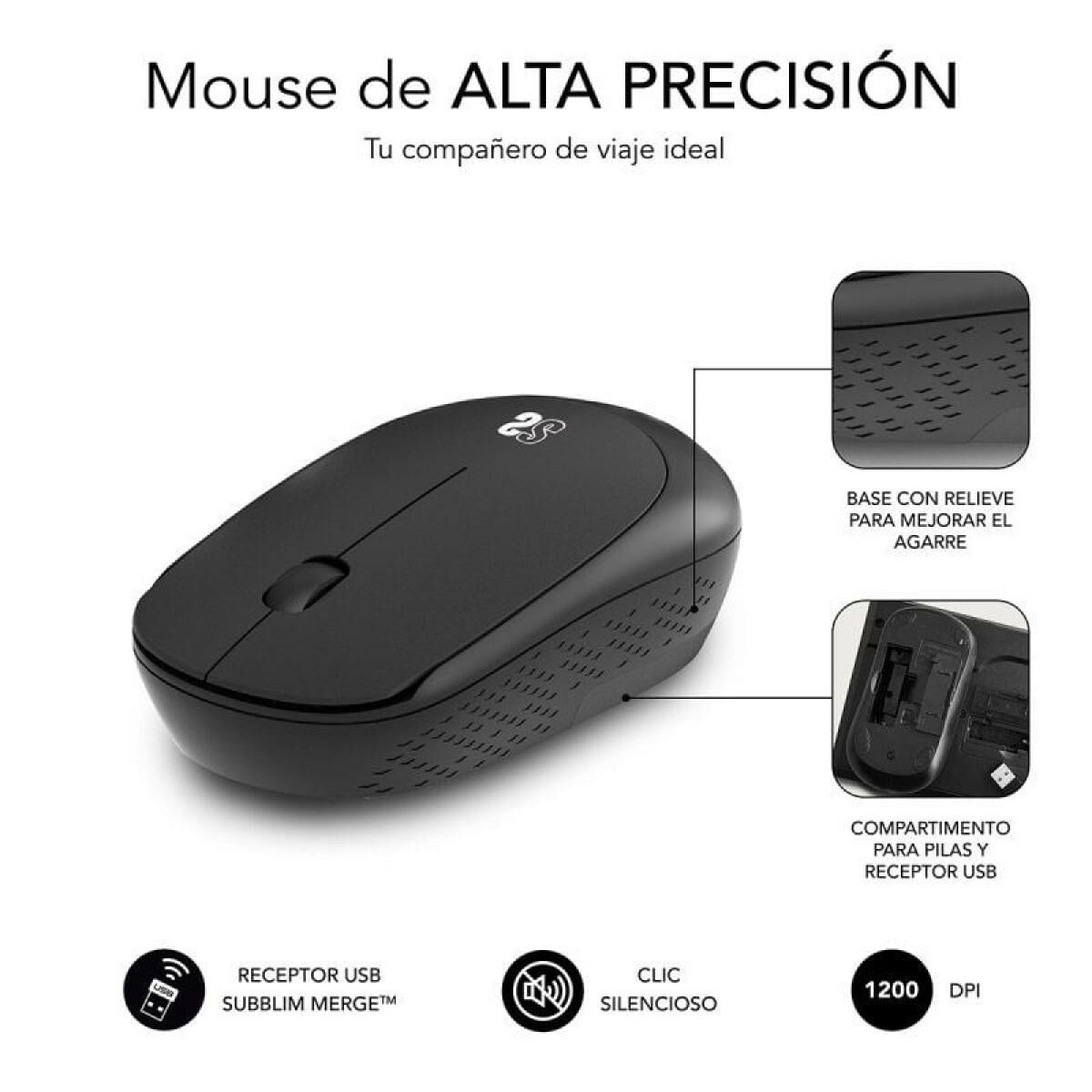 Picture of Wireless Mouse Subblim SUBMO-B2SW010 Black 1200 DPI