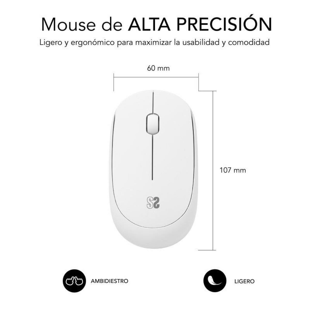 Picture of Mouse Subblim SUBMO-B2SW011 White 1200 DPI