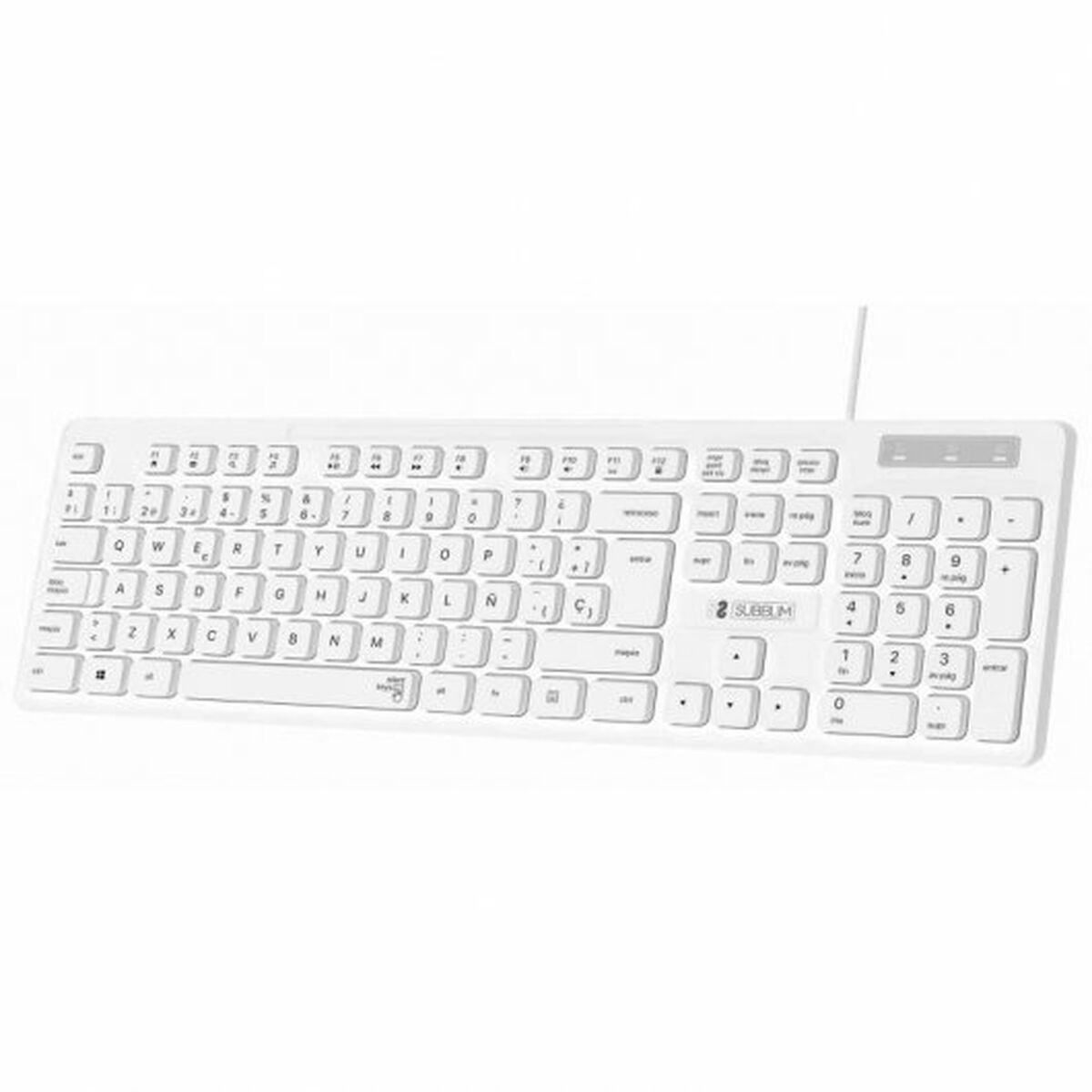 Picture of Keyboard Subblim SUBKBC-0SSK51 White Spanish Qwerty