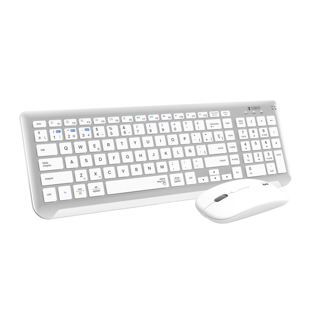 Picture of Keyboard and Wireless Mouse Subblim SUBKBC-DCEP10 Silver Spanish Qwerty
