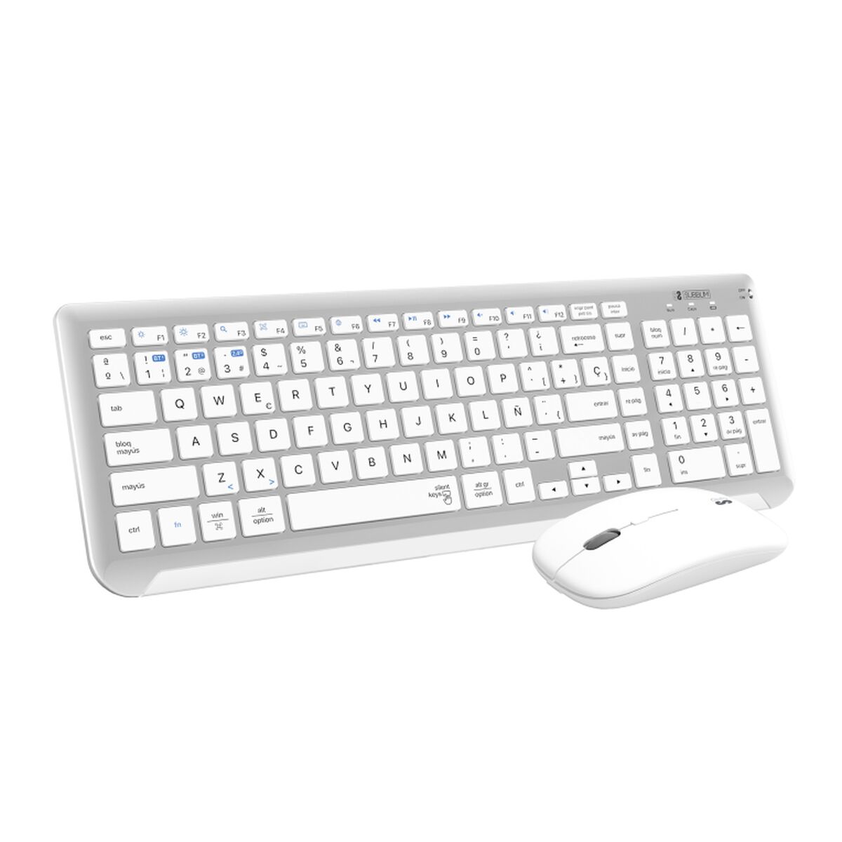 Picture of Keyboard and Wireless Mouse Subblim SUBKBC-DCEP10 Silver Spanish Qwerty
