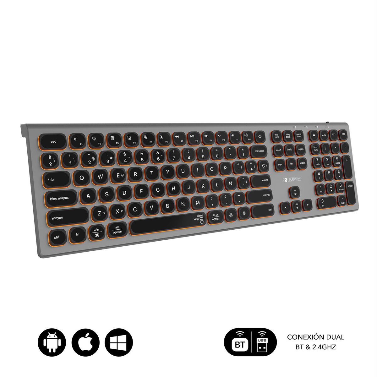 Picture of Bluetooth Keyboard Subblim SUBKB-3MIE310 Black