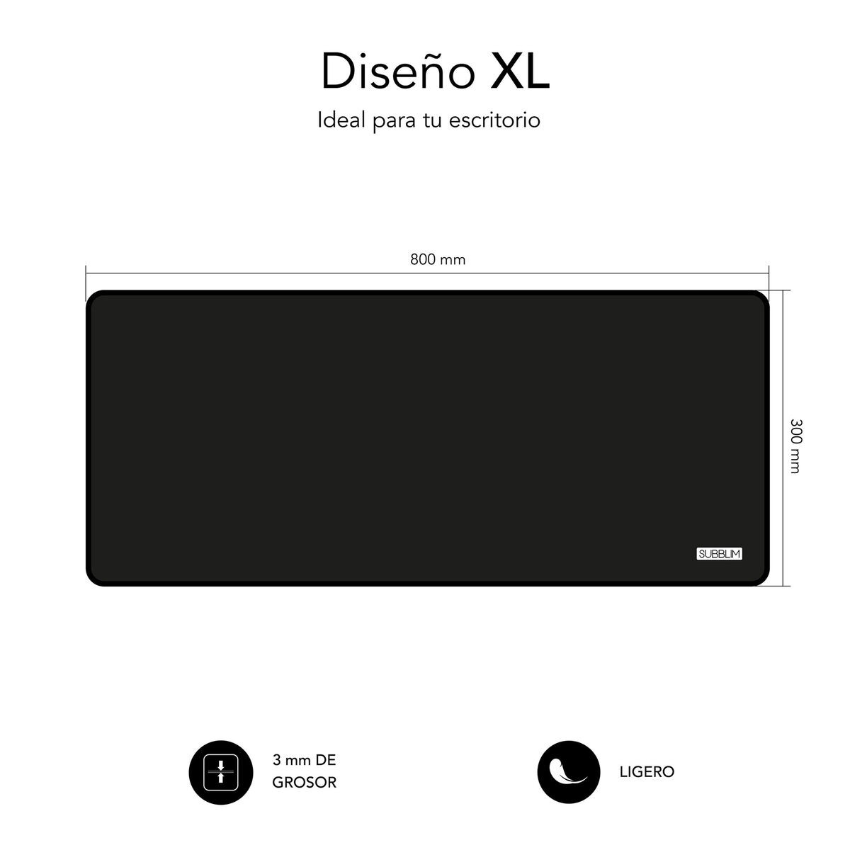 Picture of Gaming Mouse and Mat Subblim Harm XL Black