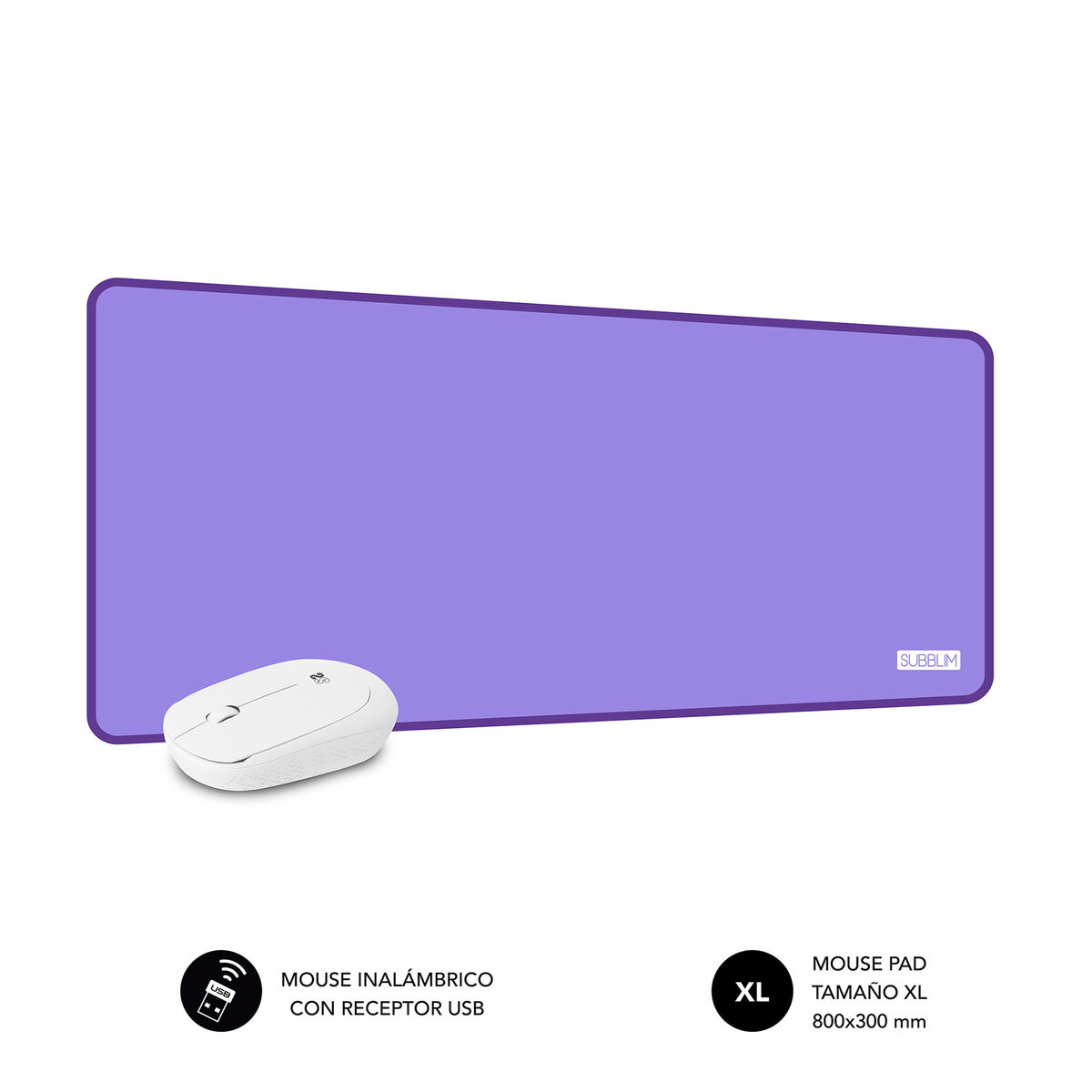 Picture of Gaming Mouse and Mat Subblim SUBMP-03HP002 Purple