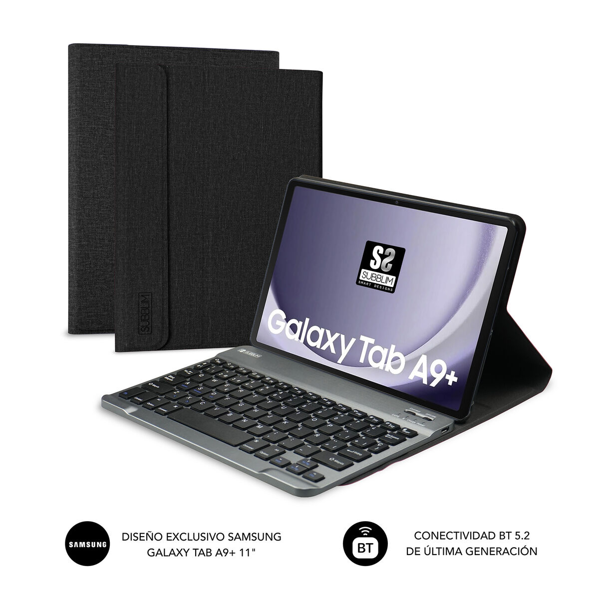 Afbeeldingen van Tablet cover Subblim SUBKT3-BTS060 Black Spanish Qwerty