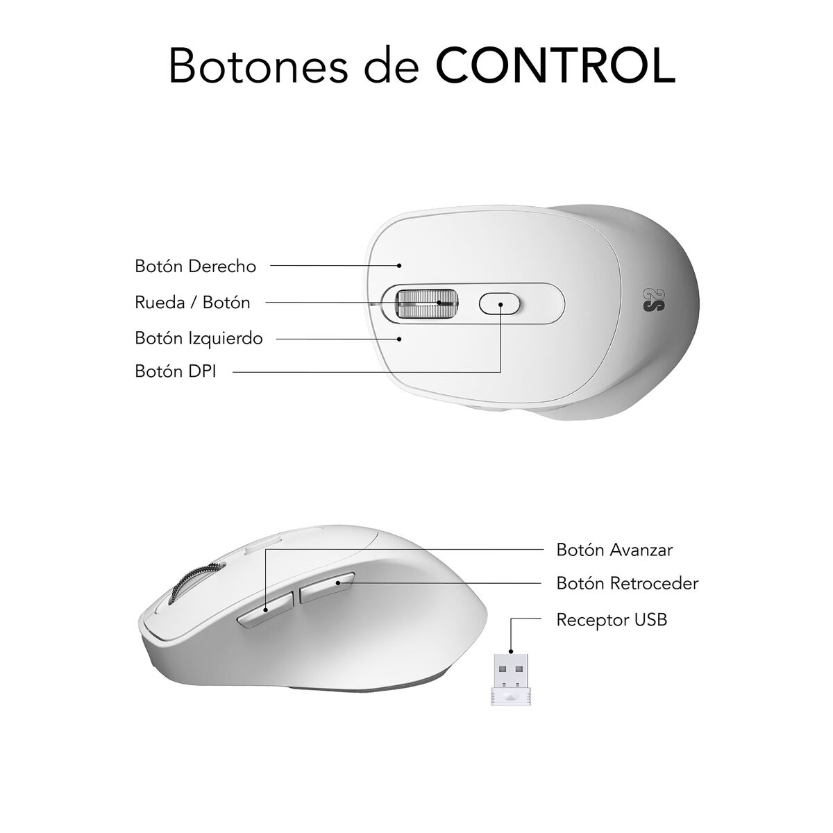 Picture of Wireless Mouse Subblim SUBMO-EDCON02 White 2400 dpi