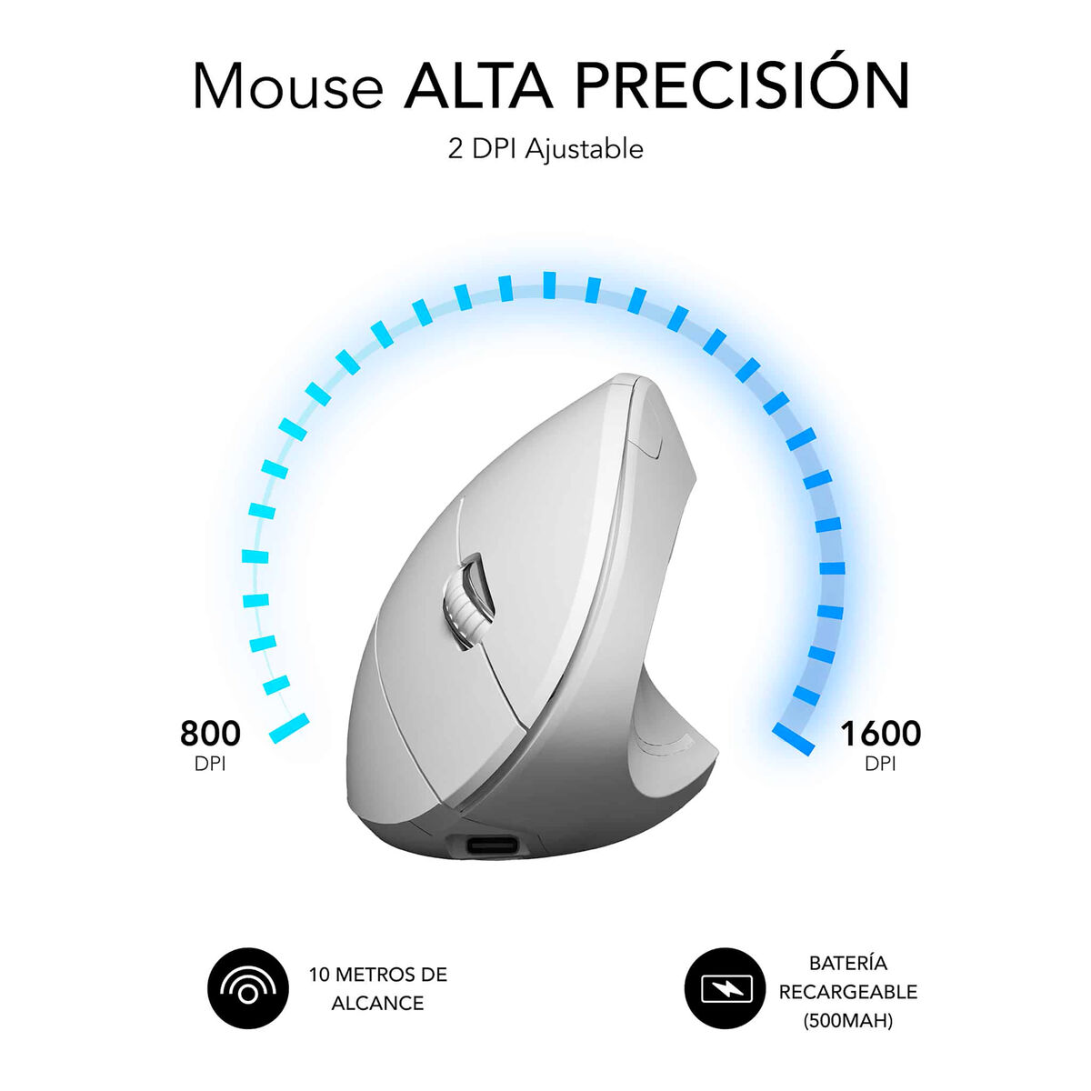 Picture of Mouse Subblim SUBMO-EDGVW02 White 1600 dpi