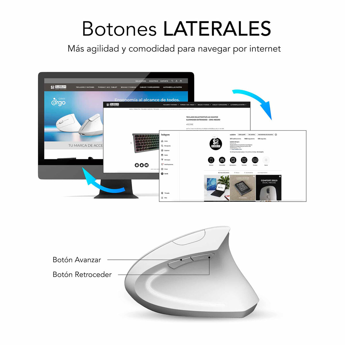 Picture of Mouse Subblim SUBMO-EDGVW02 White 1600 dpi