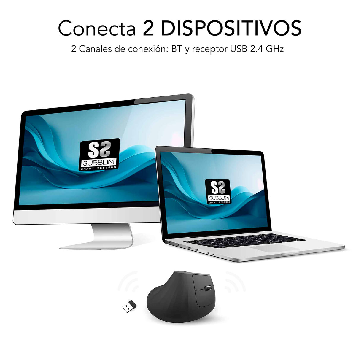 Picture of Wireless Mouse Subblim SUBMO-EDNVW01 Black 4000 dpi