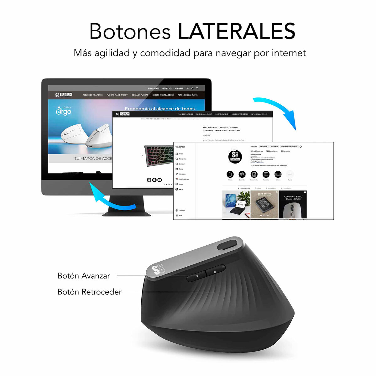 Picture of Wireless Mouse Subblim SUBMO-EDNVW01 Black 4000 dpi