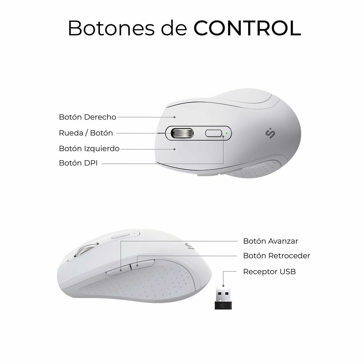 Image de Keyboard and Mouse Subblim SUBKBC-DCOPW1 White Spanish Spanish Qwerty QWERTY