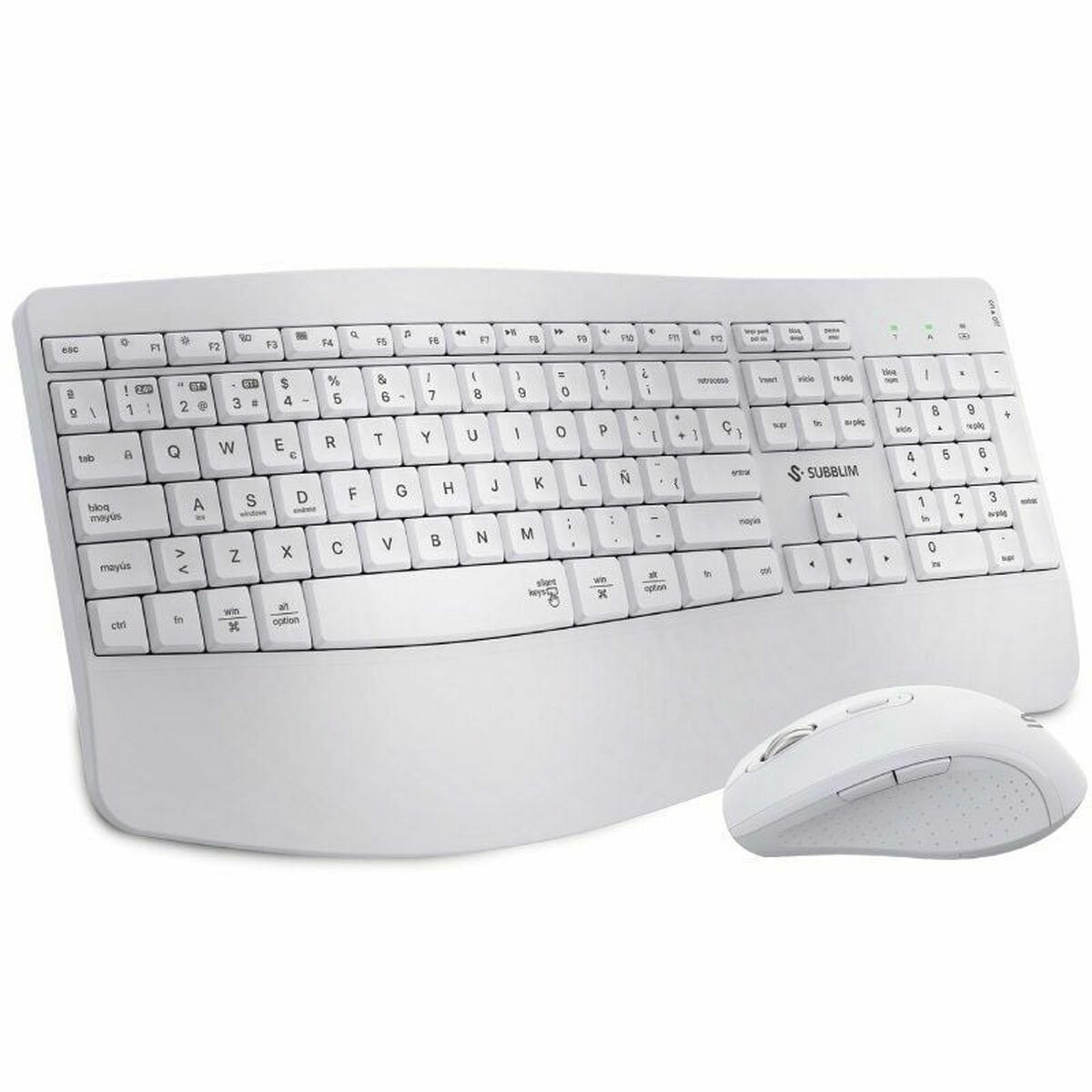 Image de Keyboard and Mouse Subblim SUBKBC-DCOPW1 White Spanish Spanish Qwerty QWERTY