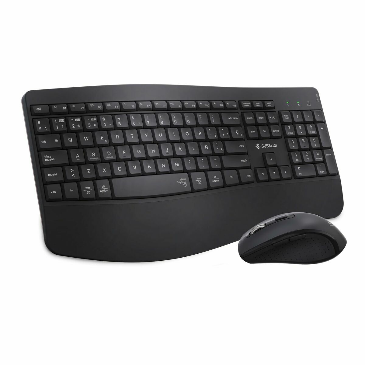 Picture of Keyboard and Mouse Subblim OFFICE PROWAVE Black Spanish Qwerty QWERTY