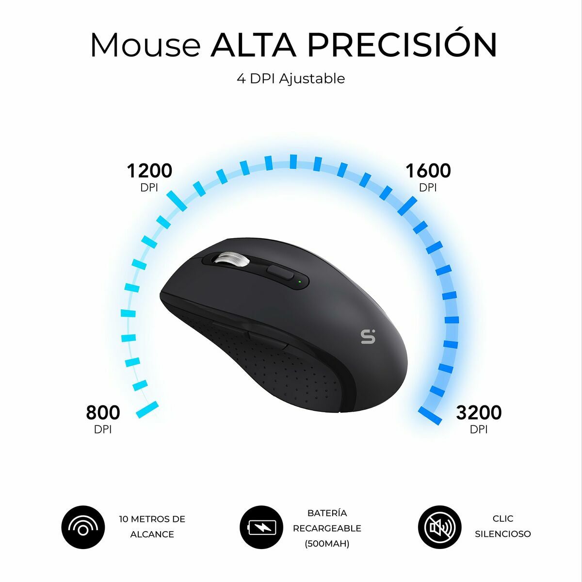 Picture of Keyboard and Mouse Subblim OFFICE PROWAVE Black Spanish Qwerty QWERTY