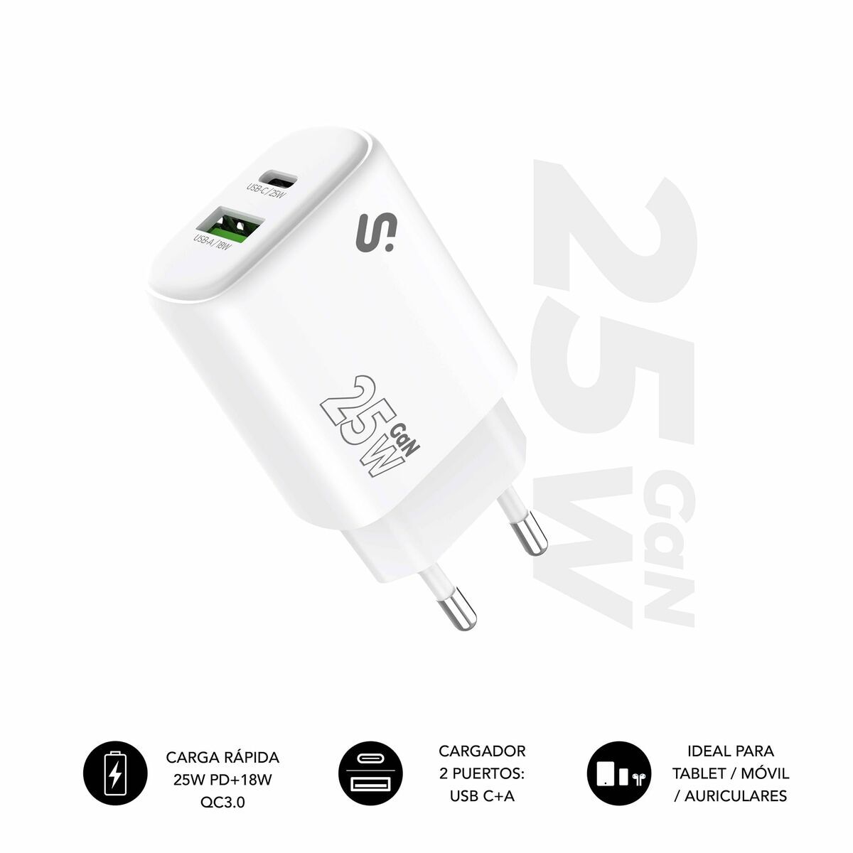Bild von Car Charger Subblim SUBCHG-6G2510 White 120 W