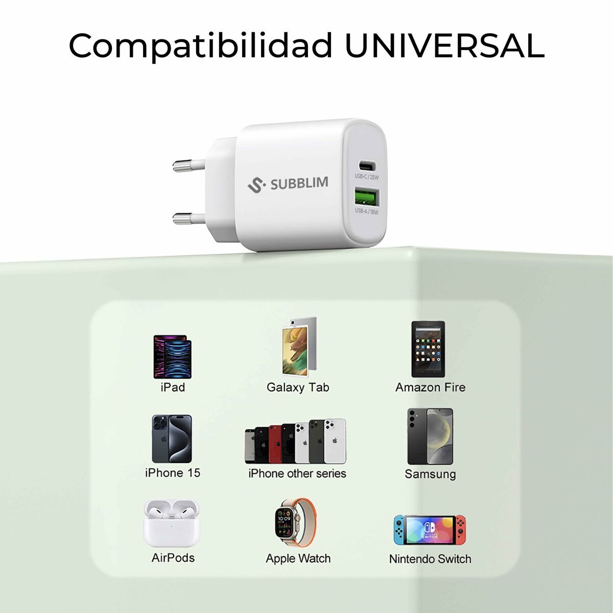 Car Charger Subblim SUBCHG-6G2510 White 120 W
