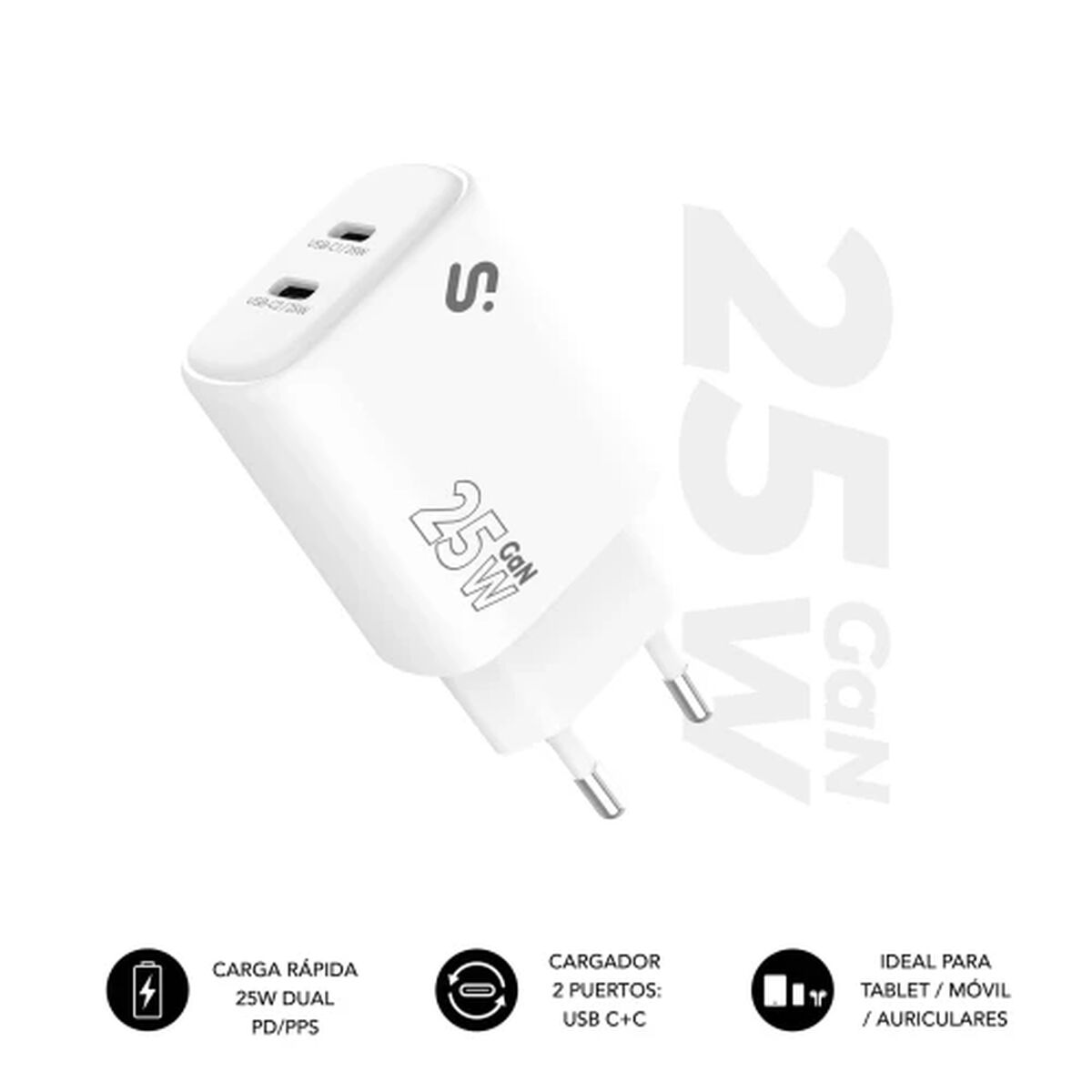 Immagine di Wall Charger Subblim SUBCHG-6G2520 White 25 W