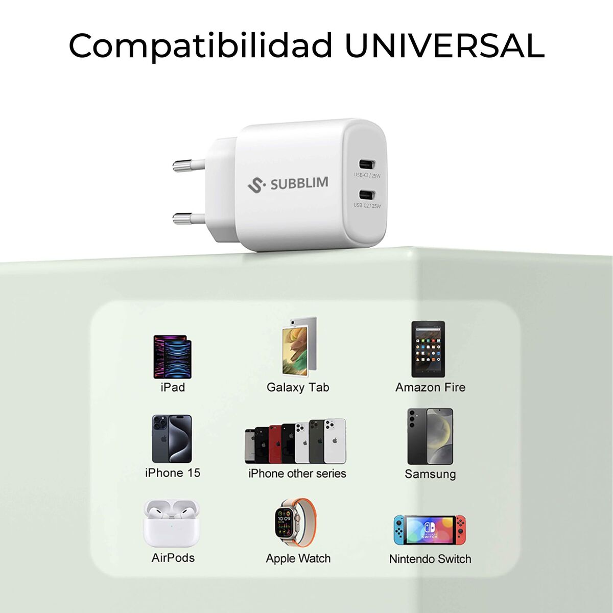 Car Charger Subblim SUBCHG-6G2520 White 120 W