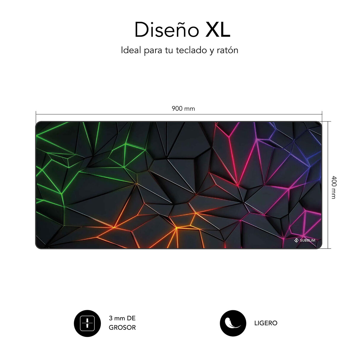 Picture of Mouse Mat Subblim Neon Obsidian XL