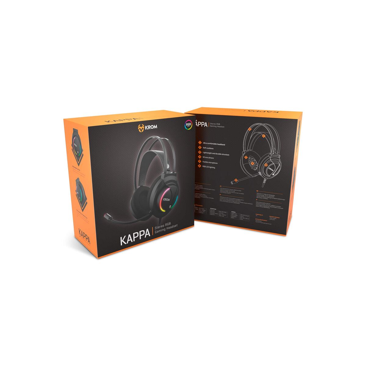 Gaming Headset with Microphone Krom Kappa Black