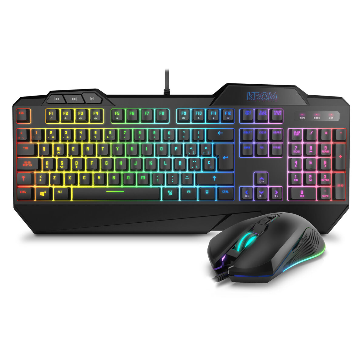 Picture of Keyboard with Gaming Mouse Krom Krusher Black
