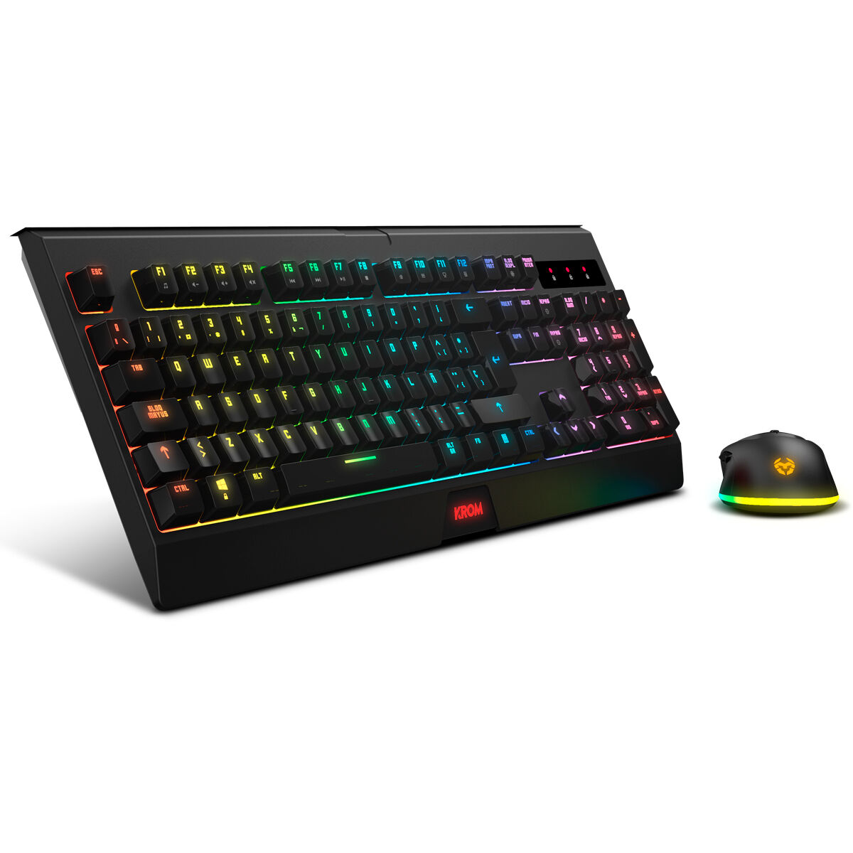 Obrazek Keyboard and Mouse Krom Kabala Black Multicolour Spanish Qwerty