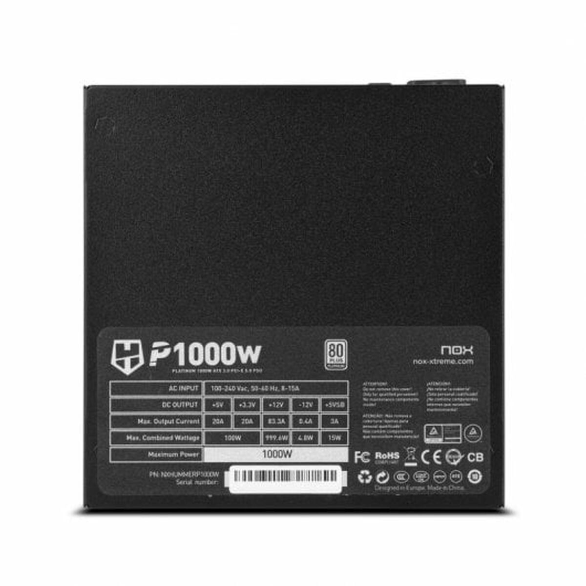 Picture of Power supply Nox P1000W 1000 W 80 PLUS Platinum