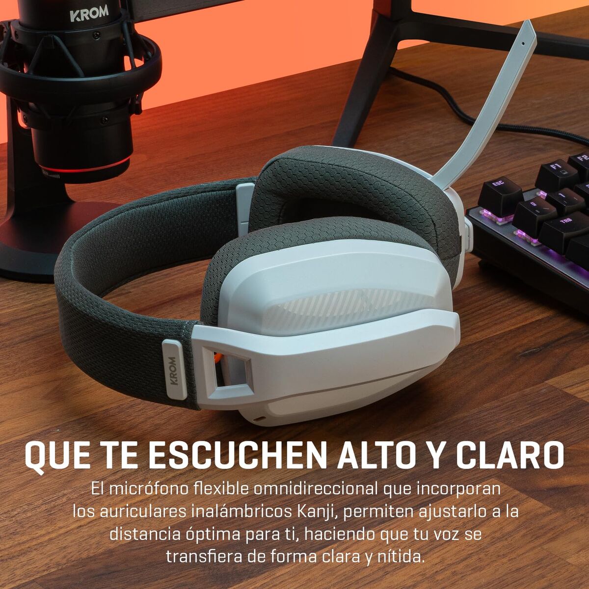 Headphones with Microphone Krom NXKROMKANJIWH White