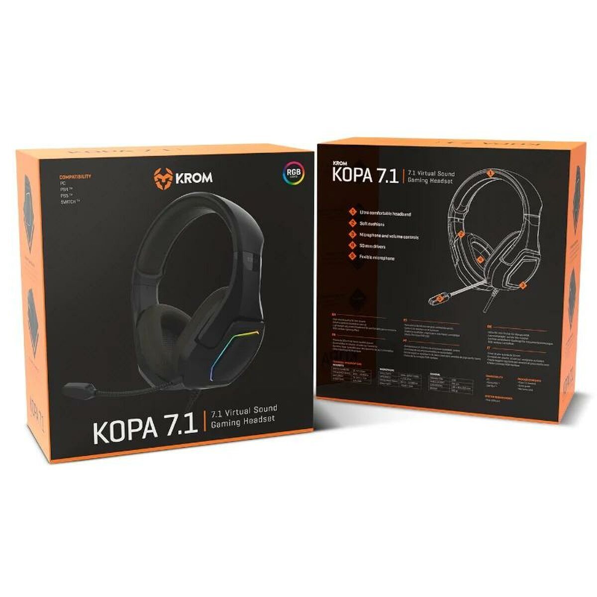 Obrazek Bluetooth Headband Headphones Krom NXKROMKOPA71BK Black