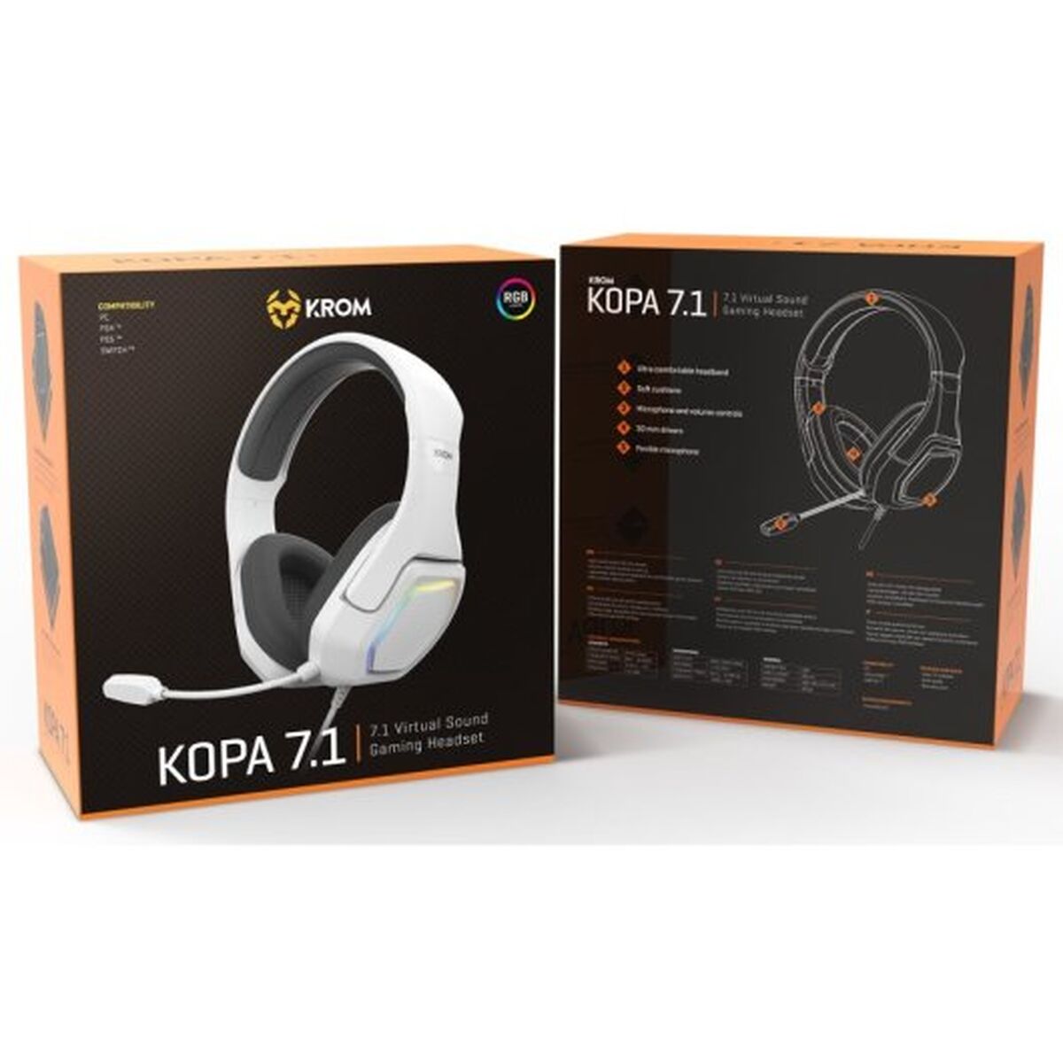 Bluetooth Headband Headphones Krom NXKROMKOPA71WH White