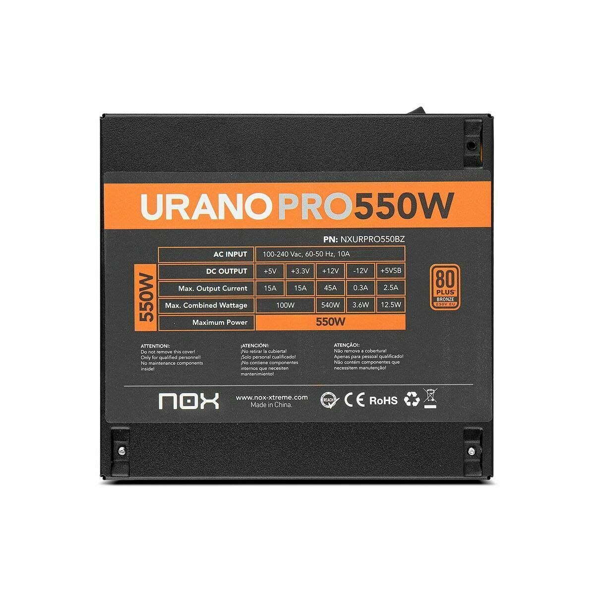 Bild von Power supply Nox NXURPRO550BZ ATX 550 W 80 Plus Bronze