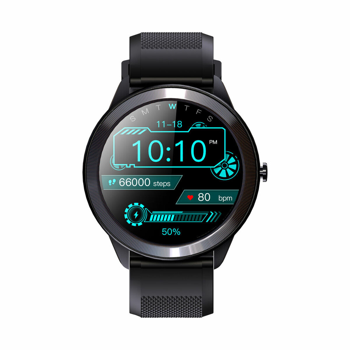 Afbeeldingen van Smartwatch LEOTEC Wave Black IPS 200 mAh Bluetooth 5.0 1,28"