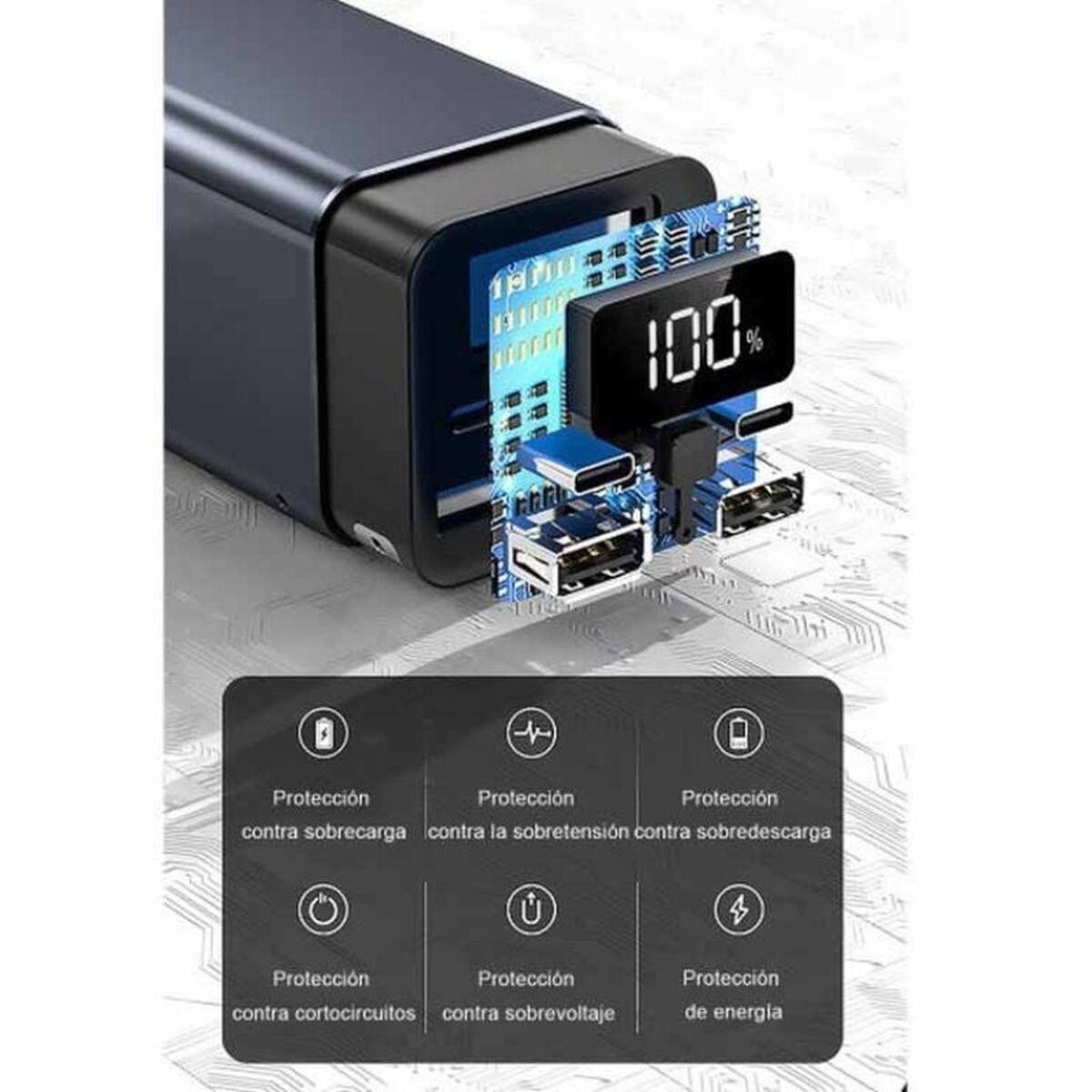 Power Bank LEOTEC LEPOW65W20K Black 20000 mAh Fast charging (40 Units)