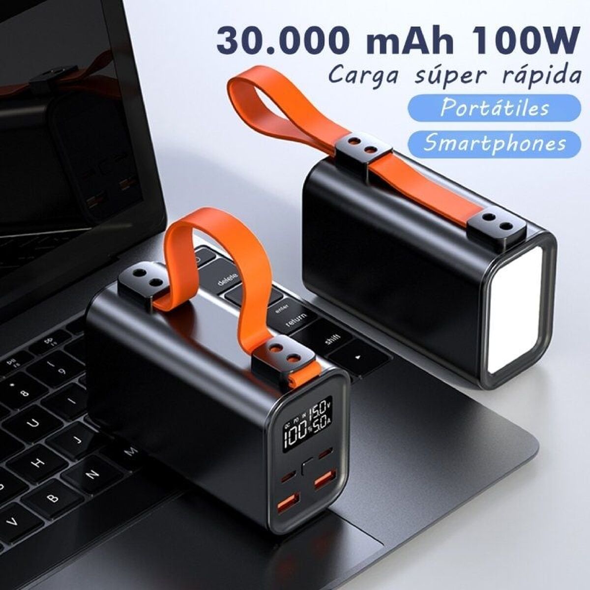 Power Bank LEOTEC LEPOW100W30K Black Multicolour 30000 mAh (20 Units)