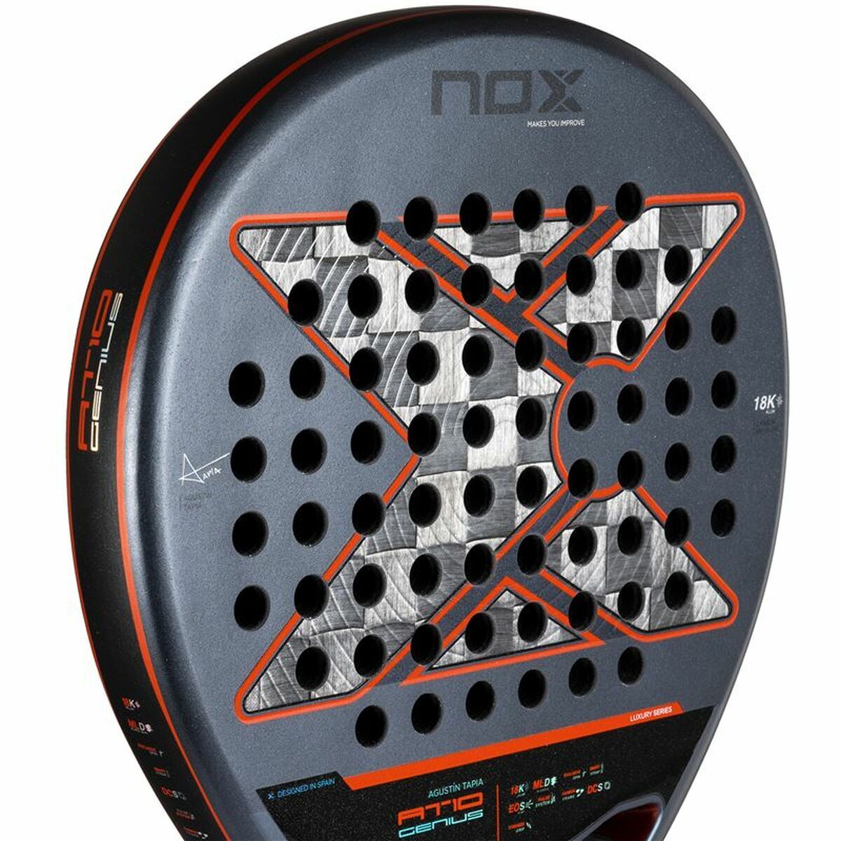 Padel Racket Nox Nox AT10 Genius 18K Zwart Donkergrijs