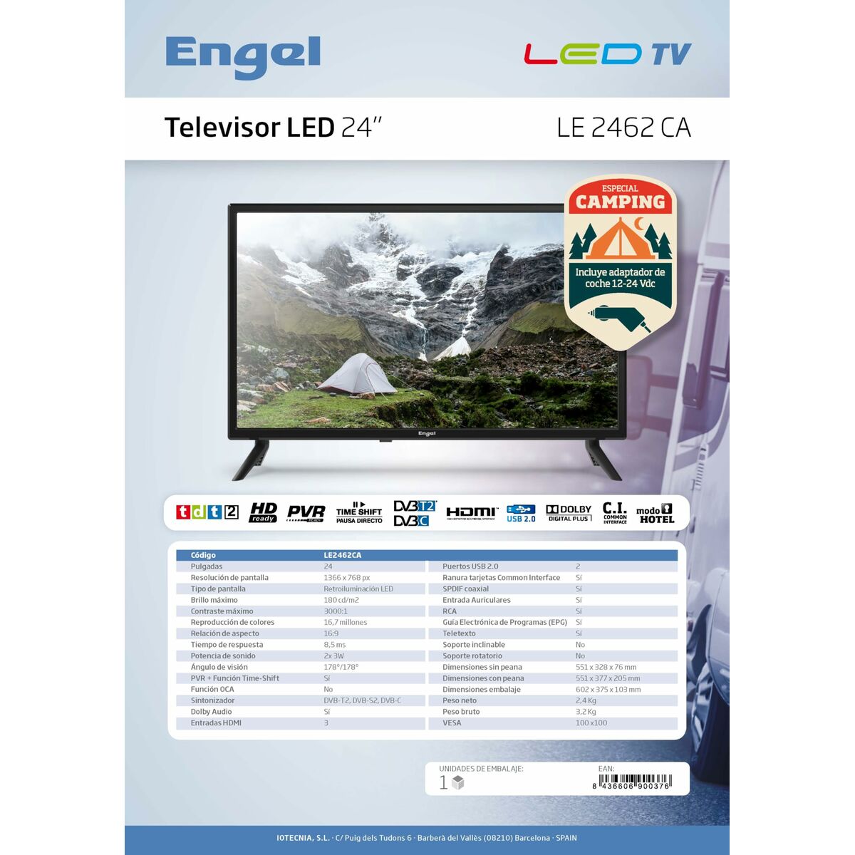 Picture of Smart TV Engel LE2462CA 24 24" LED