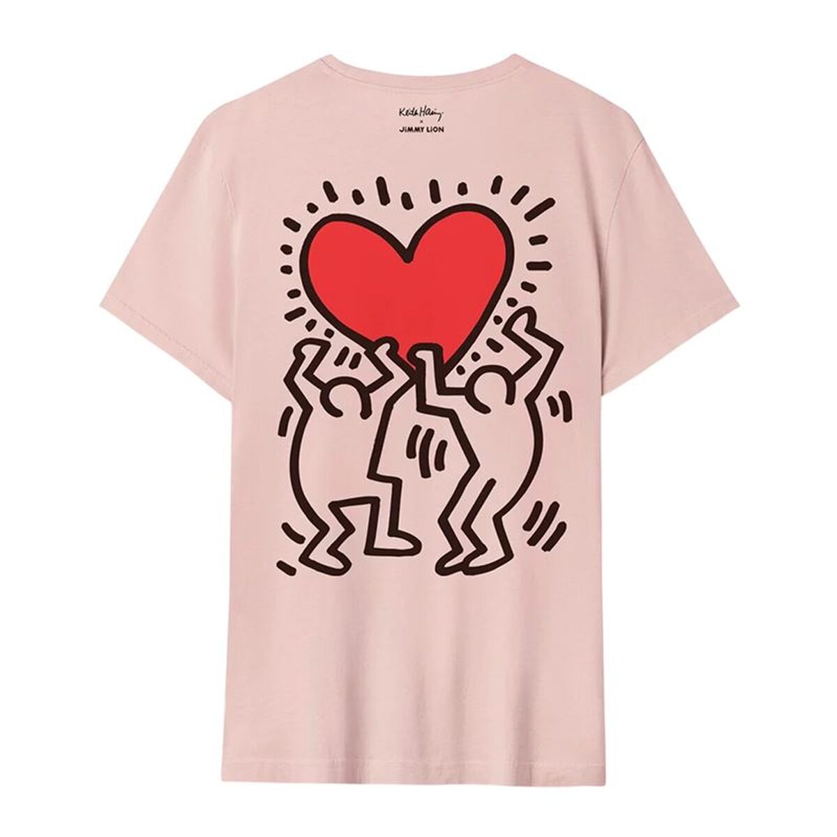 Heren-T-Shirt met Korte Mouwen Jimmy Lion Keith Haring x Jimmy Lion Roze