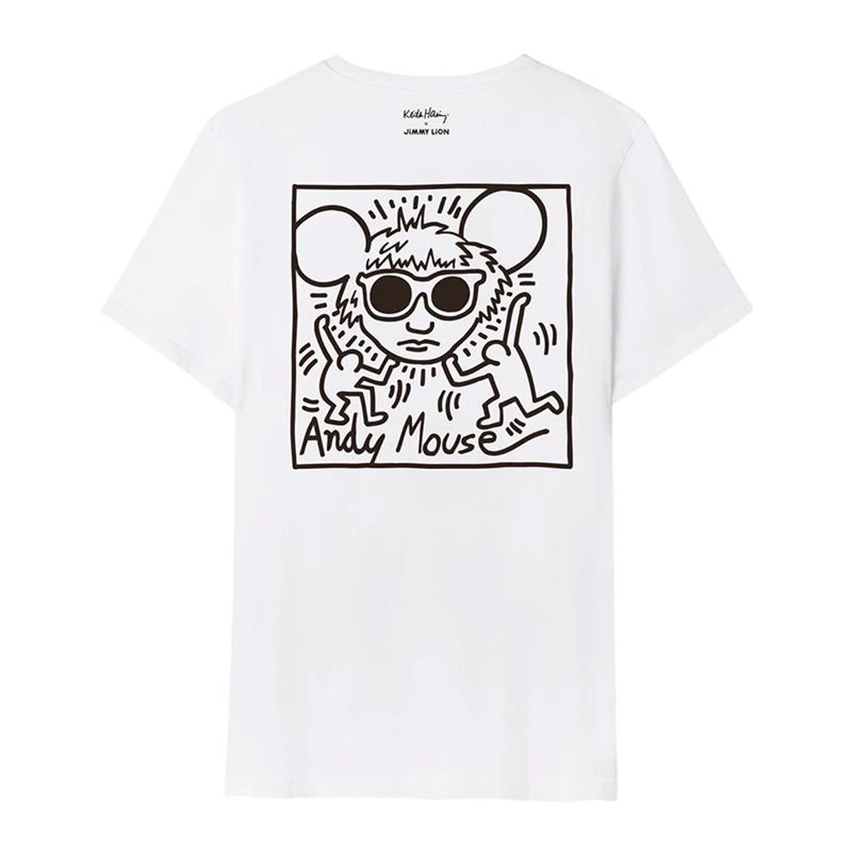Heren-T-Shirt met Korte Mouwen Jimmy Lion Keith Haring x Jimmy Lion Wit