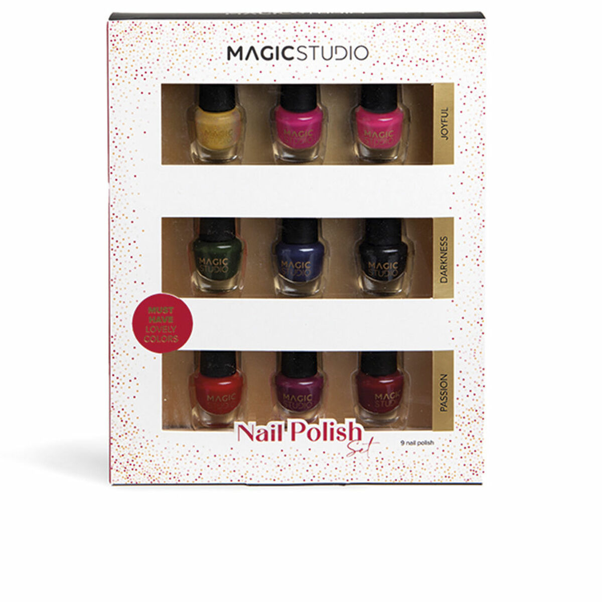 Set de Maquillage Magic Studio Colorful Complete Nail Polish 9 Pièces