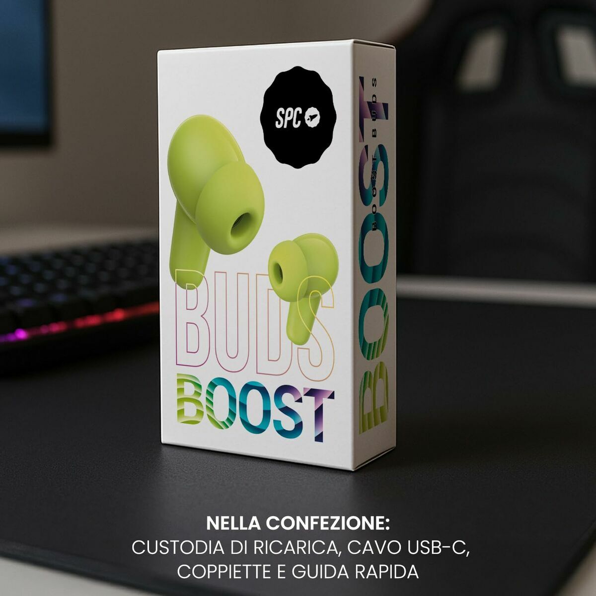 Picture of Headphones SPC 4630Y BOOST BUDS Green