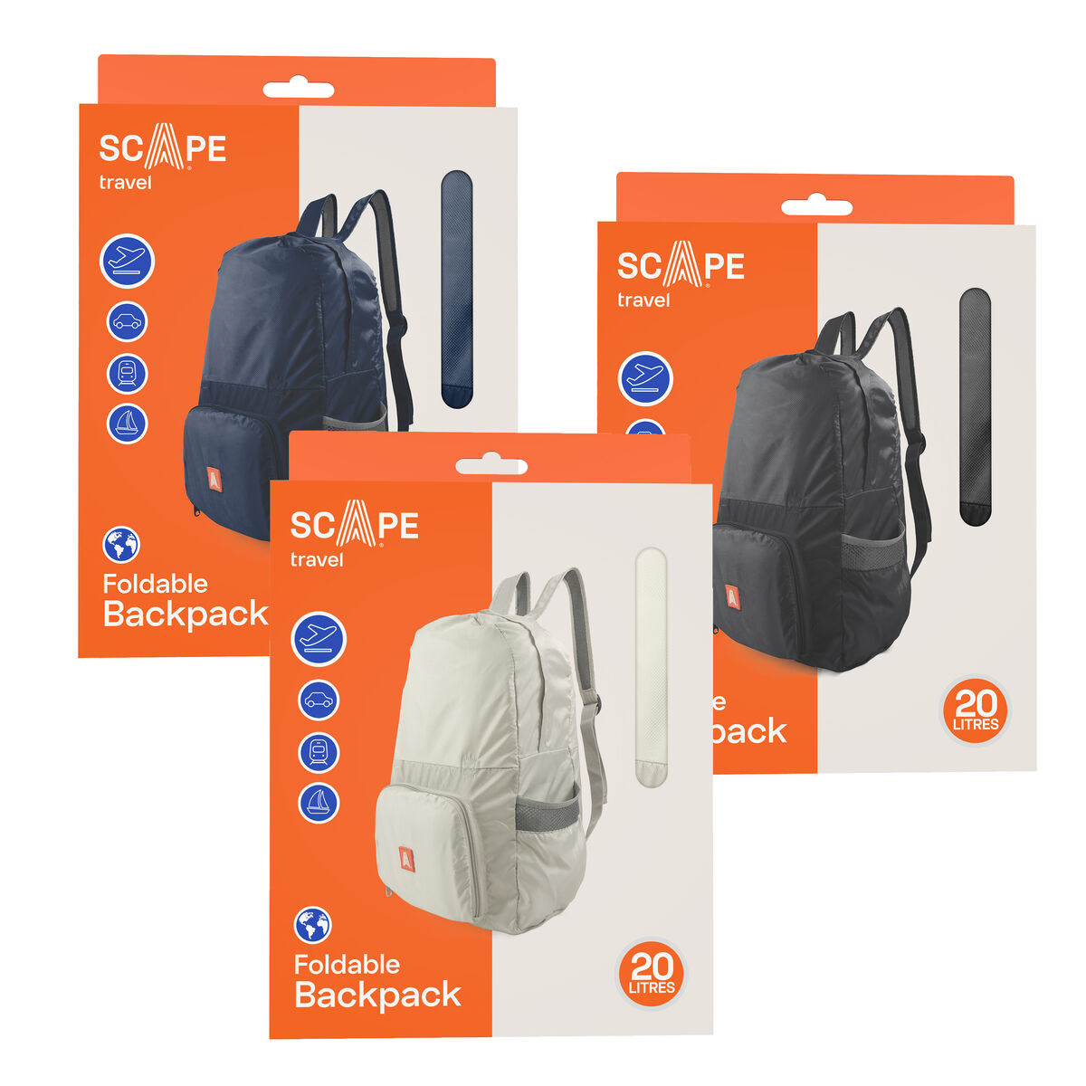 Alternativní obrázok produktu Casual Backpack Scape Travel Blue Black Grey Casual 20 L