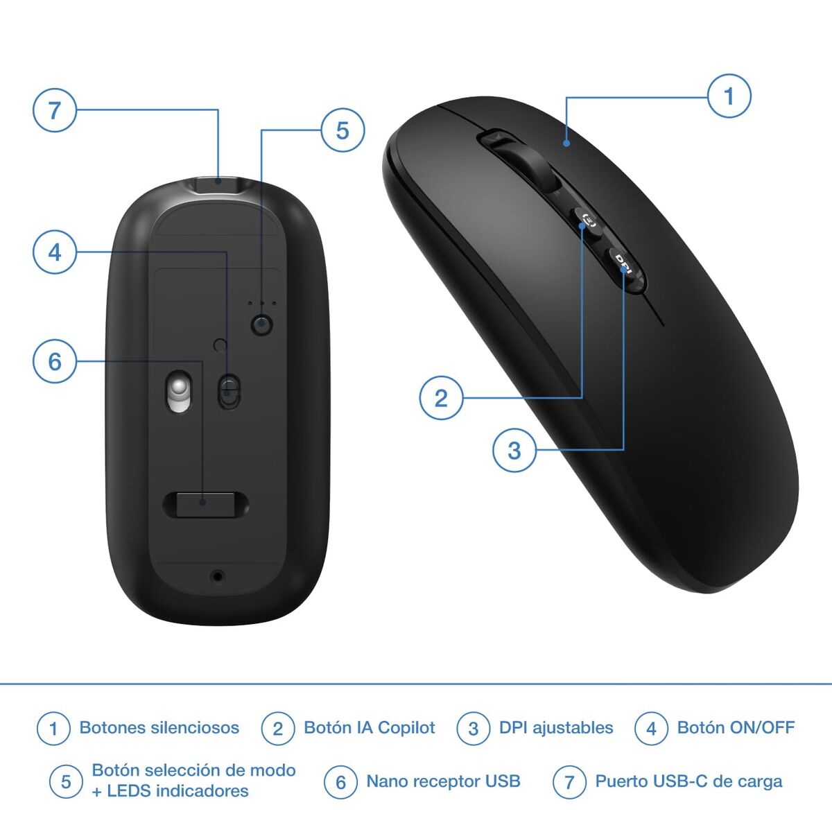 Bild von Wireless Mouse CoolBox COO-MOU-W02-B Black 1600 dpi