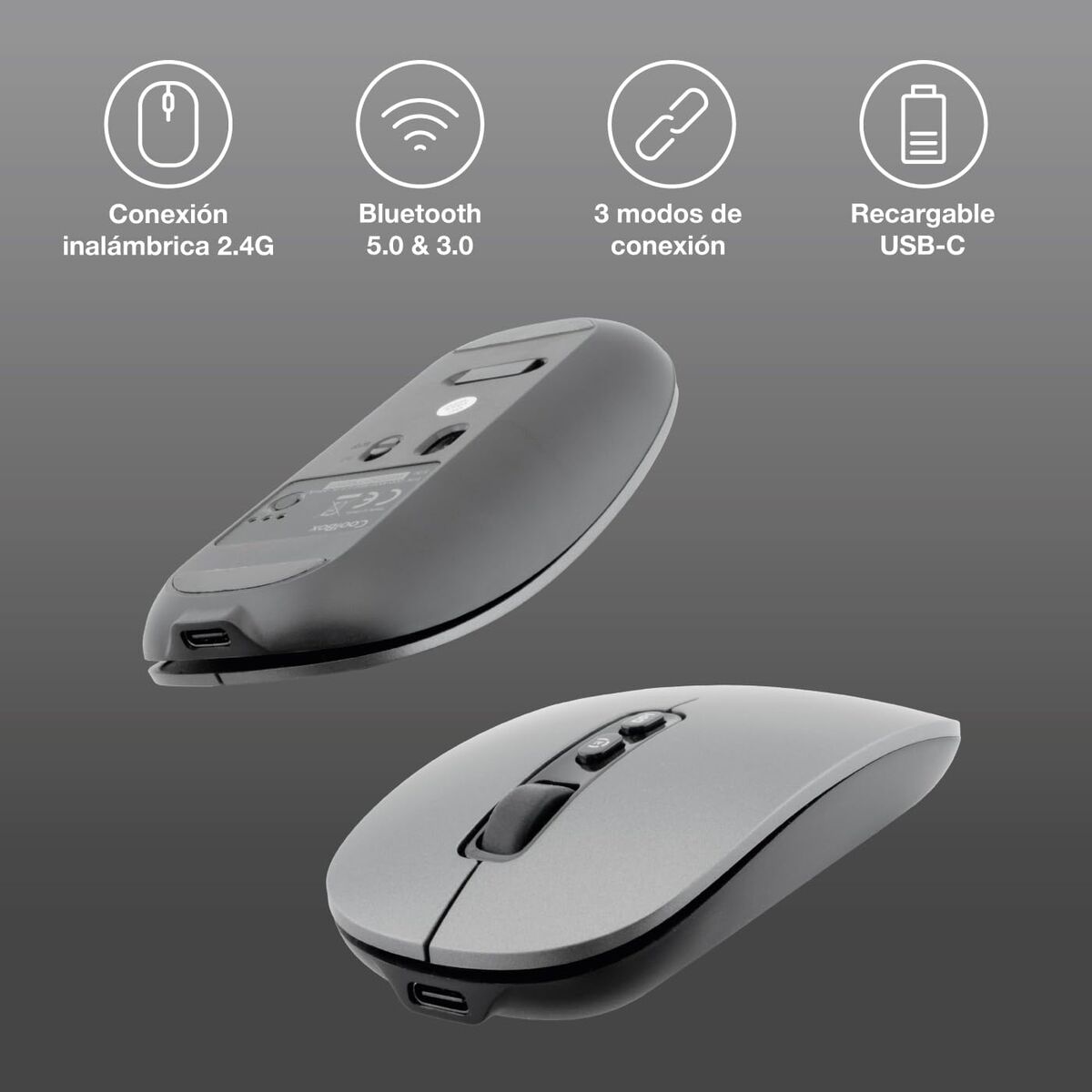 Bild von Wireless Mouse CoolBox COO-MOU-W02-B Black 1600 dpi