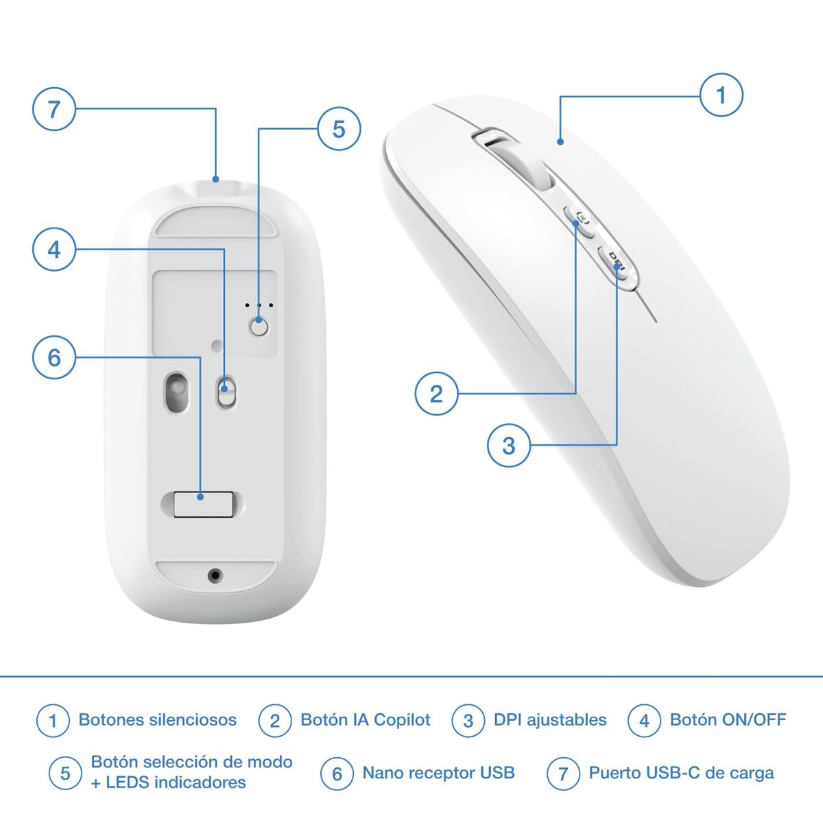 Bild von Wireless Mouse CoolBox COO-MOU-W02-W White 1600 dpi