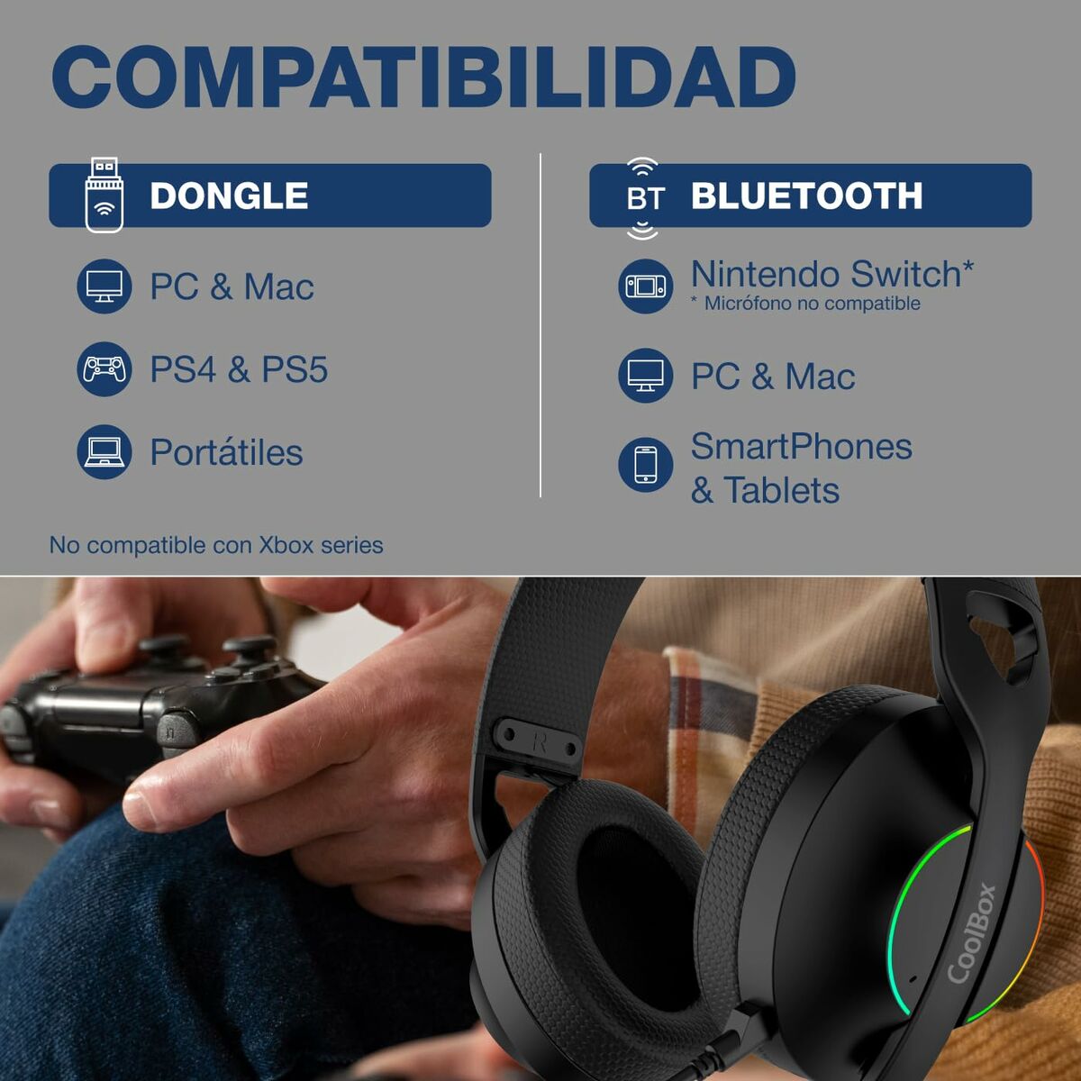 Afbeeldingen van Headphones CoolBox COO-AUM-WB01-B