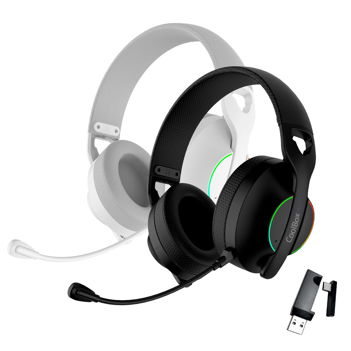 Gaming Headset with Microphone CoolBox COO-AUM-WB01-B Black